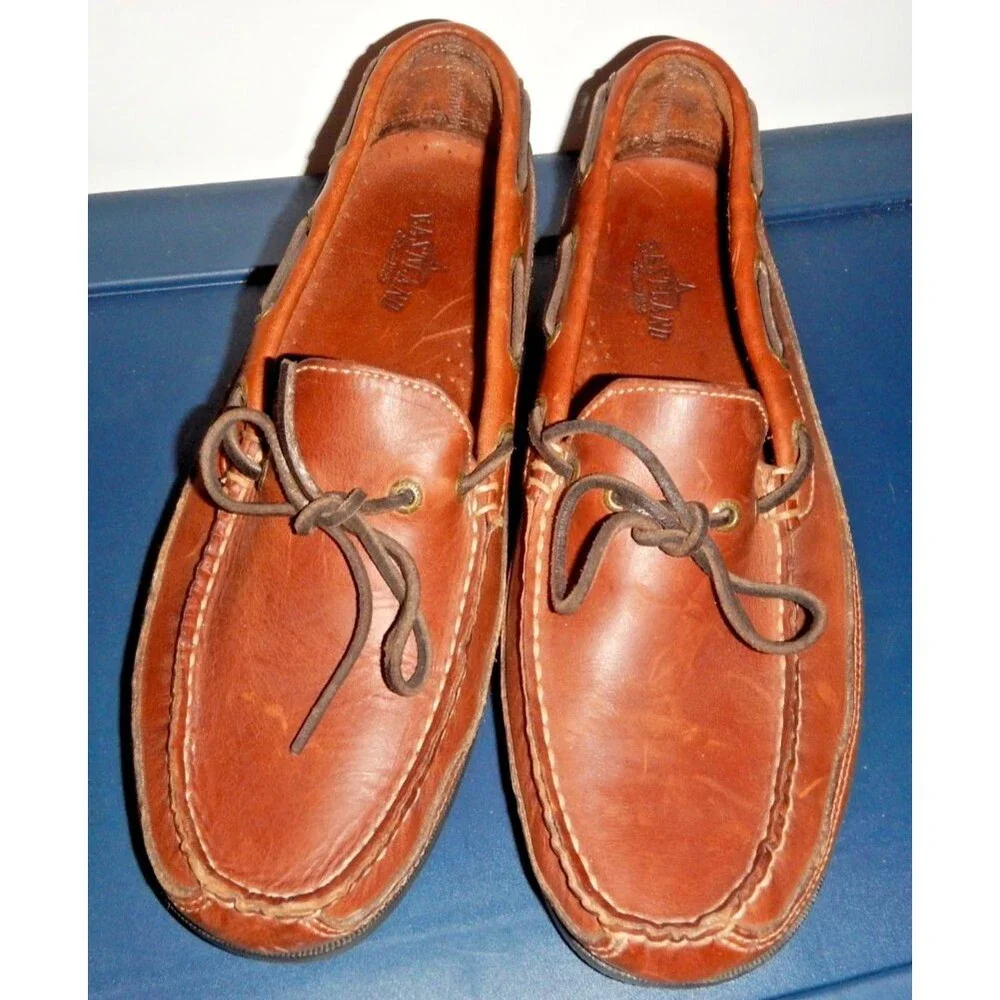 Eastland Mens 9D Brown Leather Kiltie Camp Moc Loafers Boat Shoes Slip On